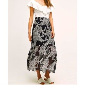 NWT HD in Paris Anthropologie Floral Maxi Skirt